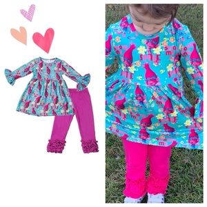 Poppy Troll Ruffle Pant Set